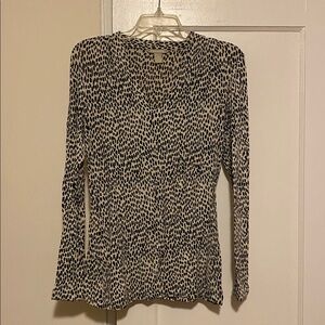 Banana Republic animal print long sleeve knit top size medium